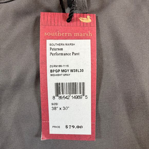 NWT Southern Marsh Peterson Performance Lightweight Slim Fit Pant Gray Men 38X30 - Picture 3 of 7